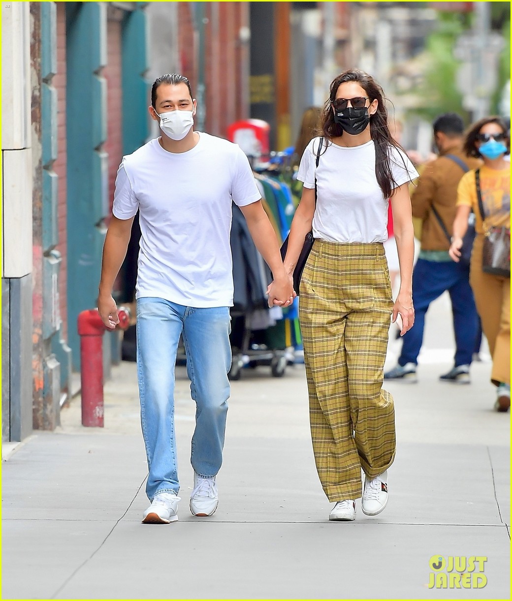 Katie Holmes Holds Hands with Boyfriend Emilio Vitolo During Stroll in