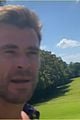 chris hemsworth jokes around while golfing with his son brother liam 11