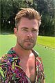 chris hemsworth jokes around while golfing with his son brother liam 15