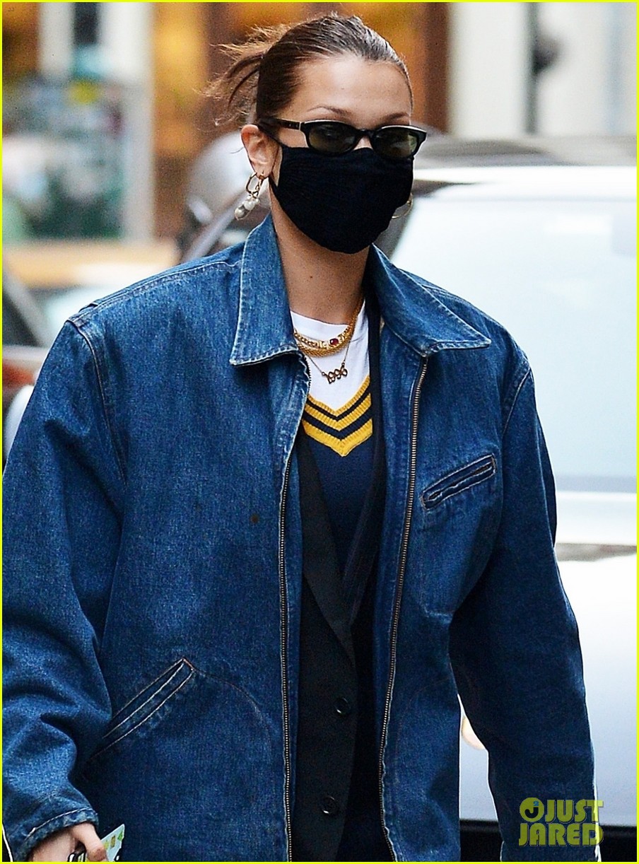 Bella Hadid Sports a Cool Look for Lunch with Friends in NYC: Photo