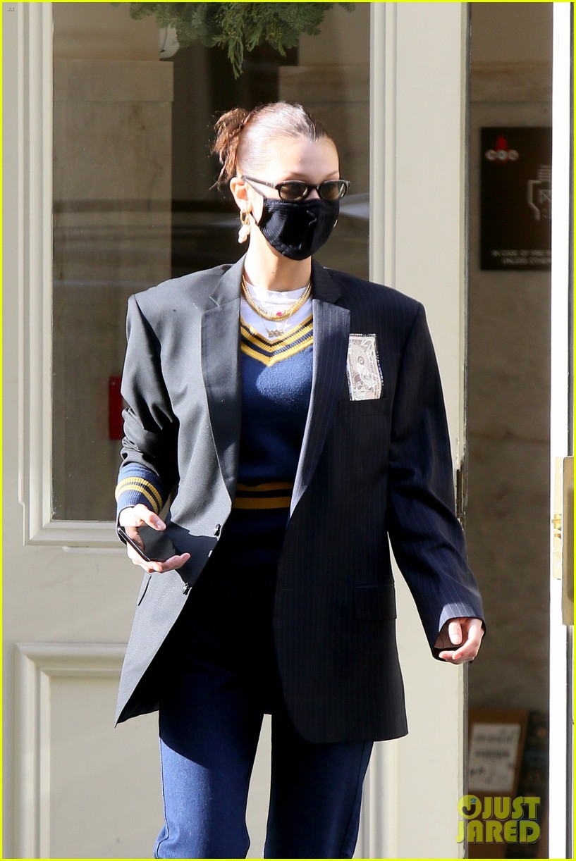 Bella Hadid Sports a Cool Look for Lunch with Friends in NYC: Photo