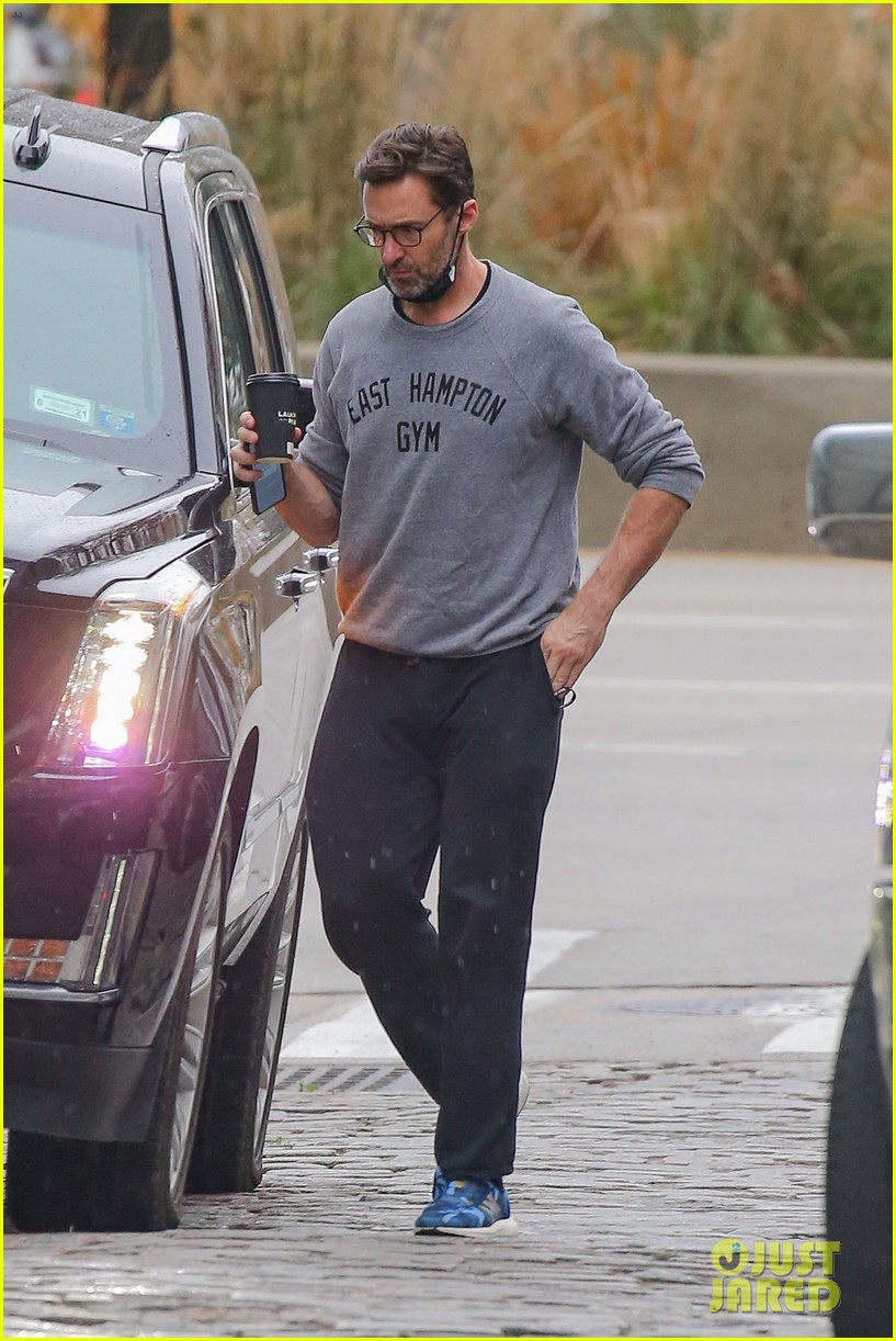 Hugh Jackman Starts Off His Day on a Coffee Run in The Hamptons Photo