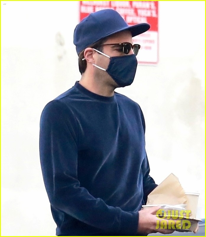 Zachary Quinto Keeps Things Cool in Blue While Picking Up Breakfast