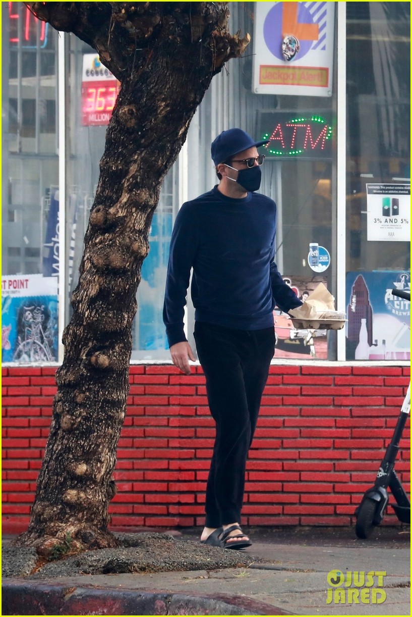 Zachary Quinto Keeps Things Cool in Blue While Picking Up Breakfast