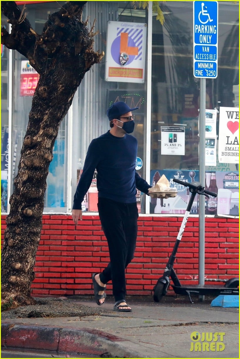 Zachary Quinto Keeps Things Cool in Blue While Picking Up Breakfast