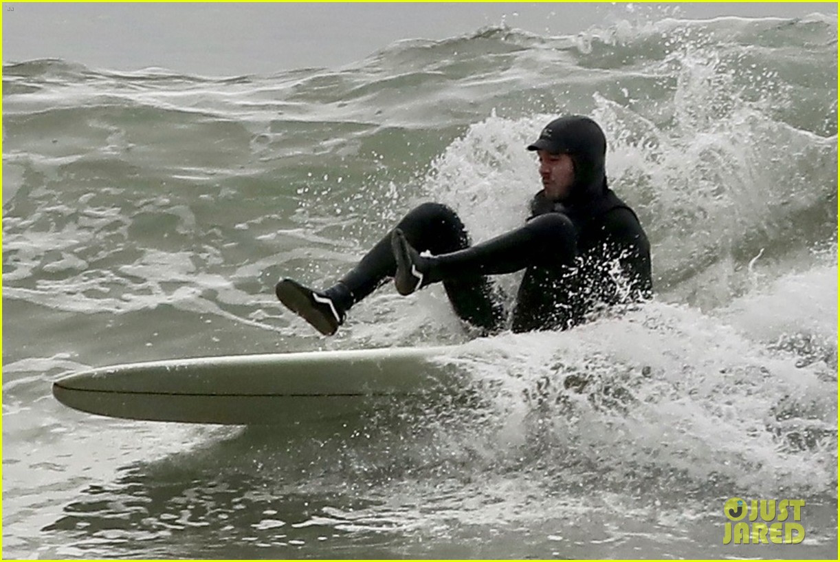 Adam Brody Strips Out of His Wetsuit After Surfing with Wife Leighton