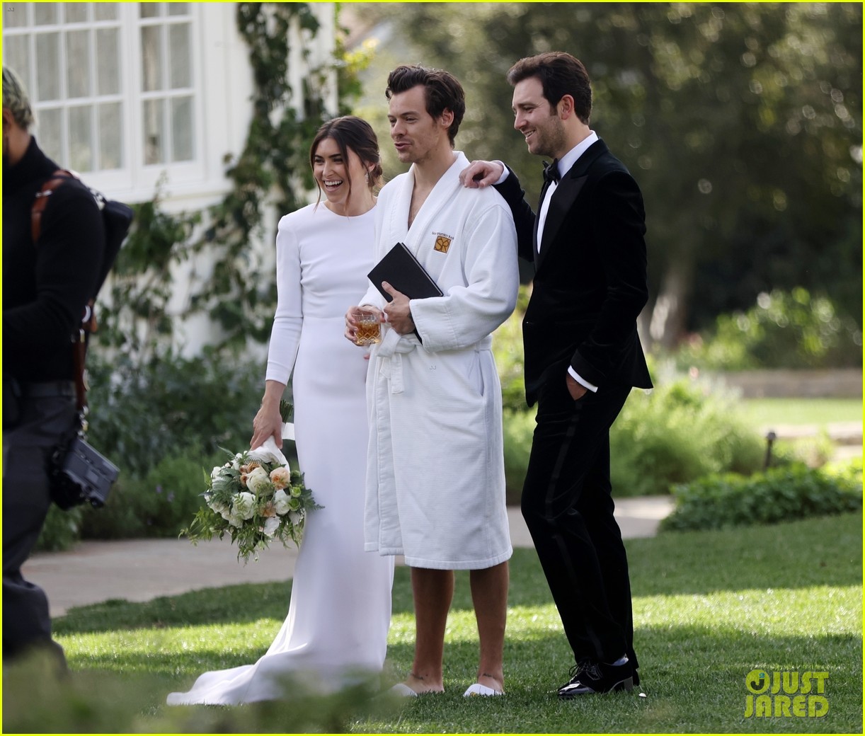 Harry Styles Wore a Bathrobe & Slippers for His Manager's Wedding