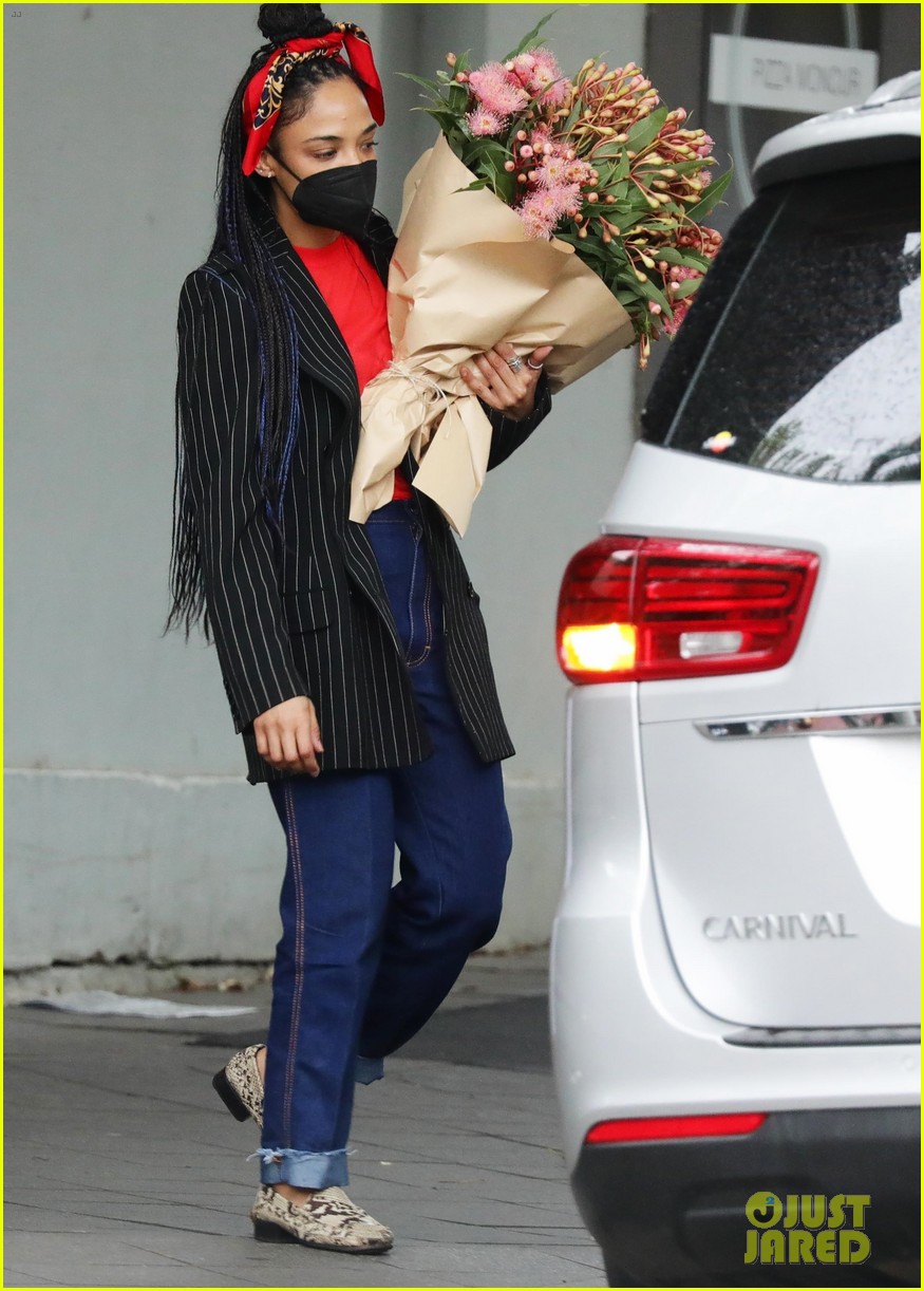 Tessa Thompson Picks Up Flowers in Sydney Before 'Thor: Love And
