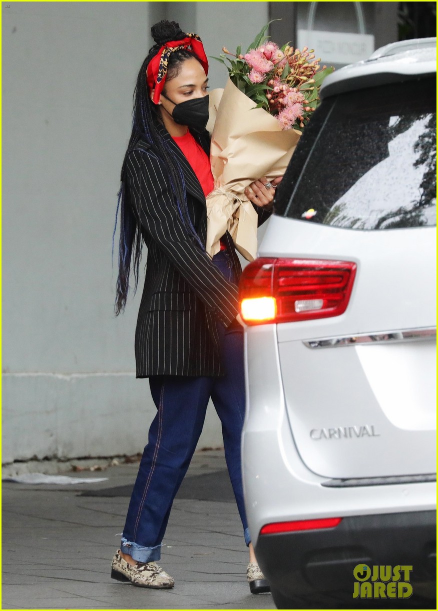 Tessa Thompson Picks Up Flowers in Sydney Before 'Thor: Love And
