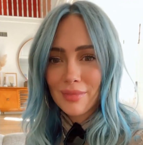 Hilary Duff Just Dyed Her Hair Blue, But Swears It's Not A Hint At Her