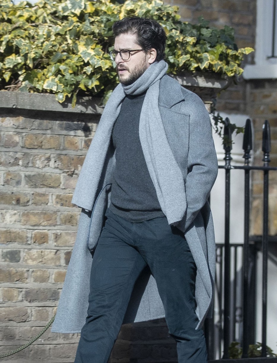 Kit Harington Walks His Whippet Dog Around London After Birth Of Son