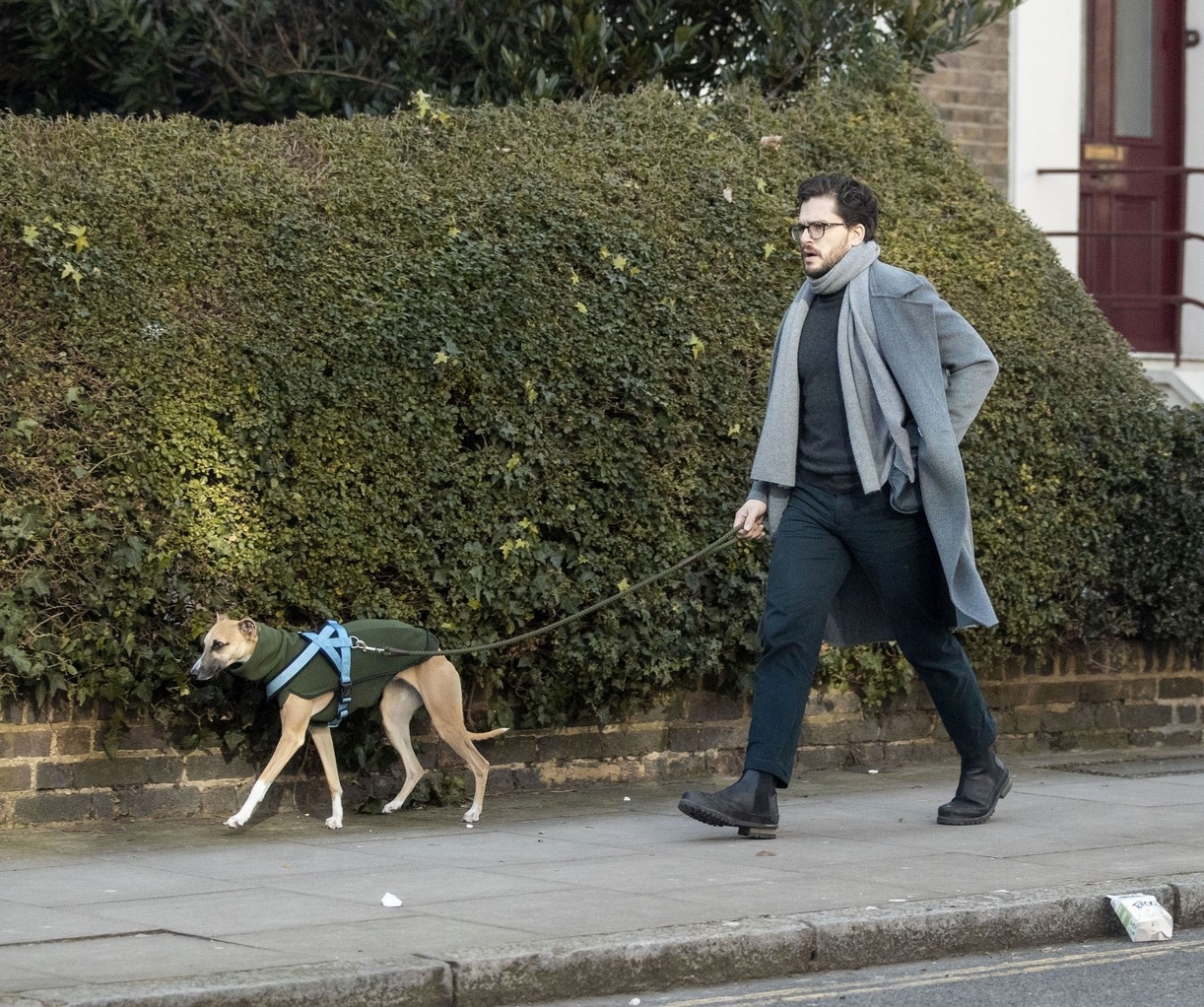 Kit Harington Walks His Whippet Dog Around London After Birth Of Son Photo 4527571 Kit