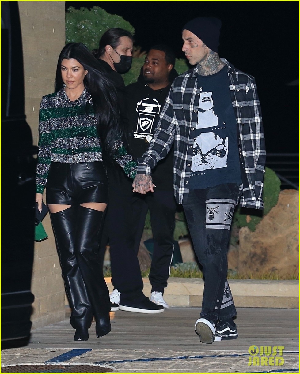 Kourtney Kardashian & Travis Barker Hold Hands on Second Date Night at