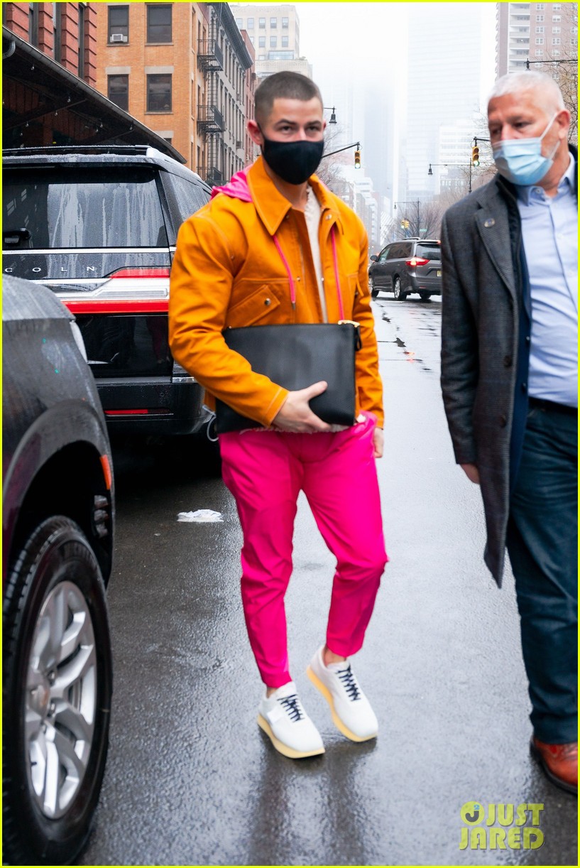 nick jonas colorful outfit out in nyc 034528844