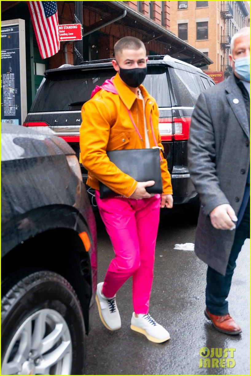 nick jonas colorful outfit out in nyc 054528846