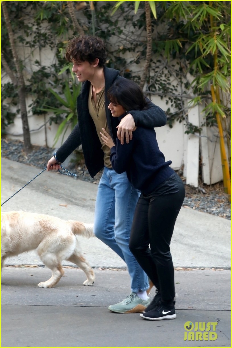 Shawn Mendes & Camila Cabello Share a Kiss While Walking Their Dog
