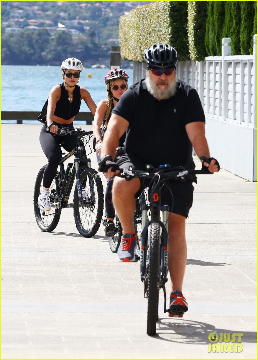 Rita Ora Joins Russell Crowe & Girlfriend Britney Theriot for Bike Ride