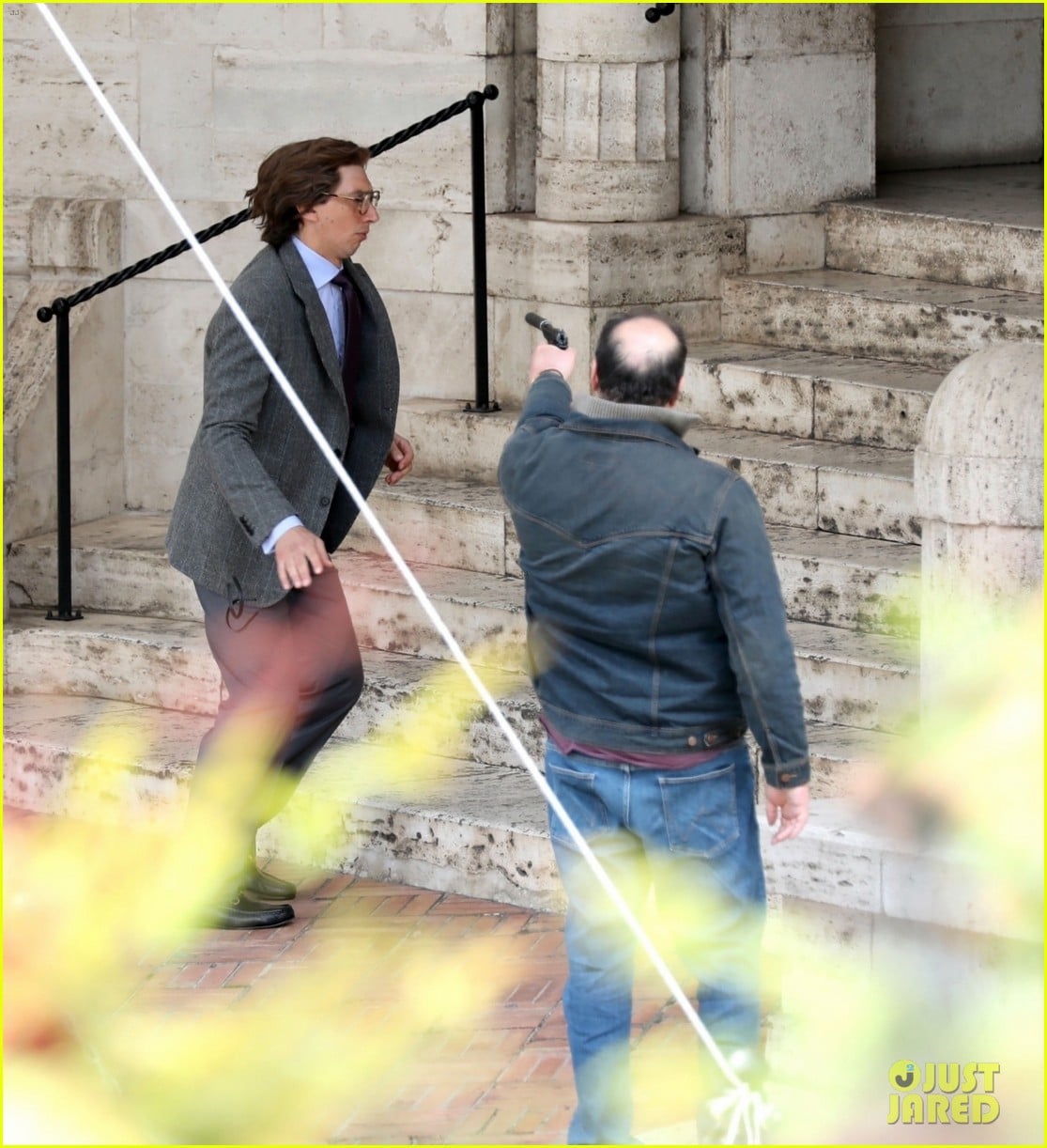 Adam Driver Films Maurizio Gucci's Murder Scene for 'House of Gucci