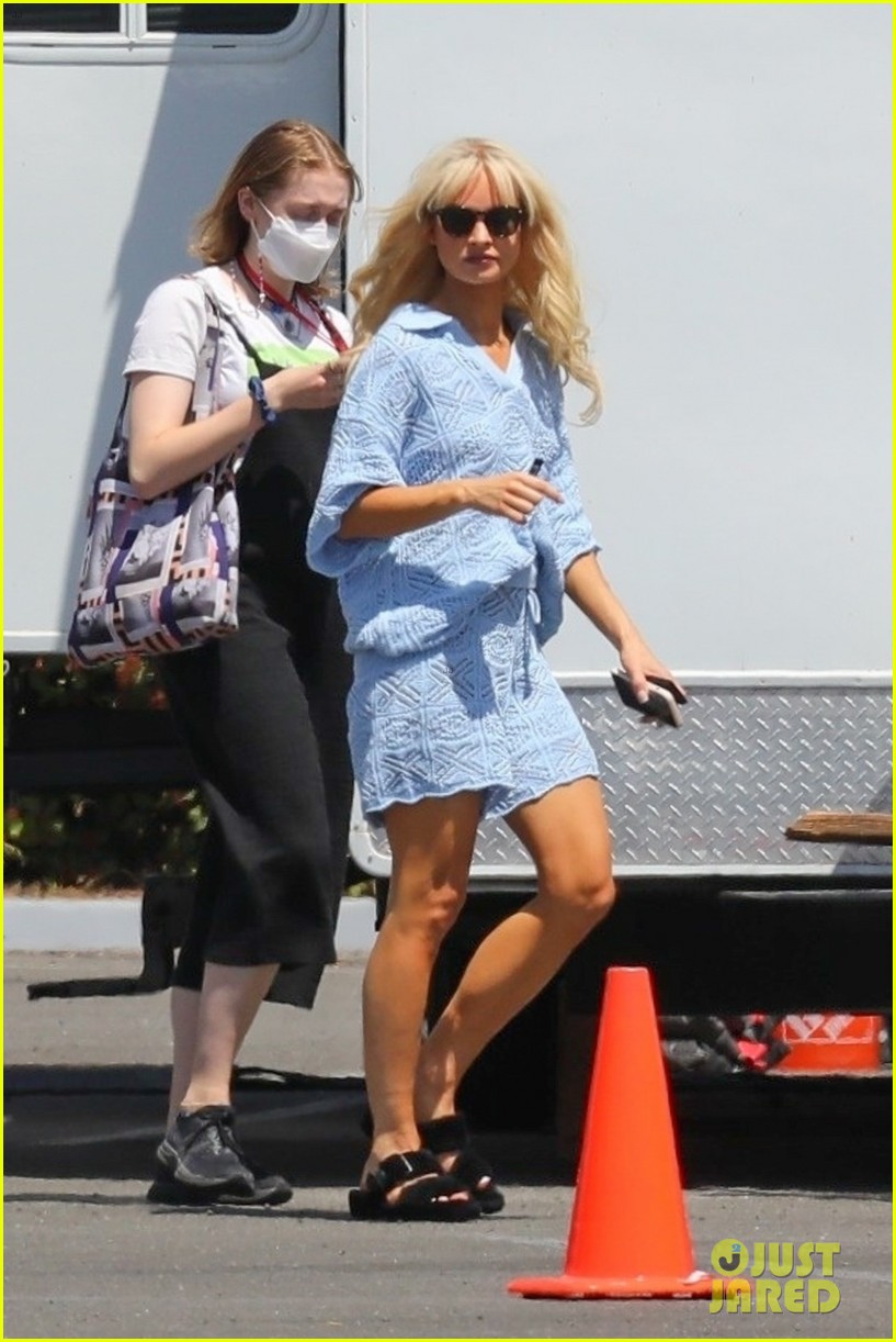 Lily James Spotted Getting Out of Hair & Makeup on 'Pam & Tommy' Set Photo 4561764 Sebastian