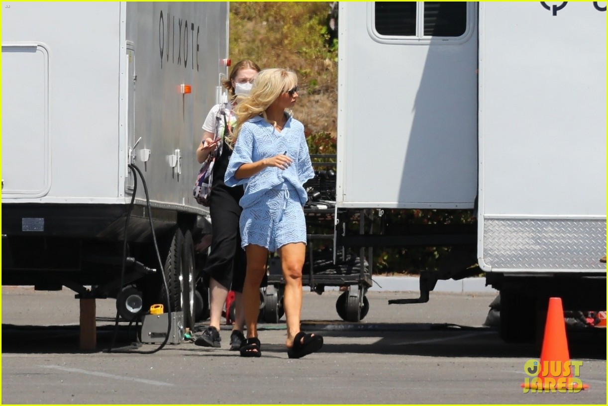Lily James Spotted Getting Out of Hair & Makeup on 'Pam & Tommy' Set Photo 4561783 Sebastian