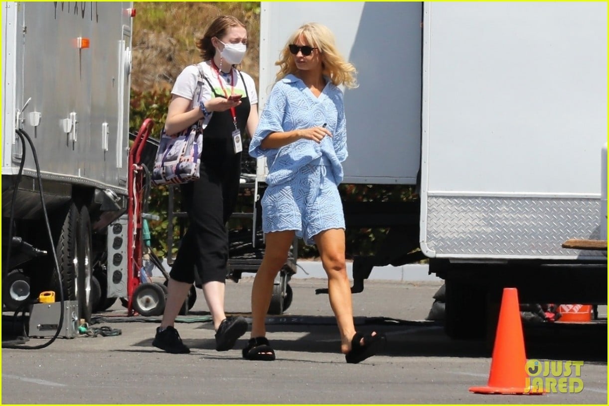 Lily James Spotted Getting Out of Hair & Makeup on 'Pam & Tommy' Set Photo 4561786 Sebastian