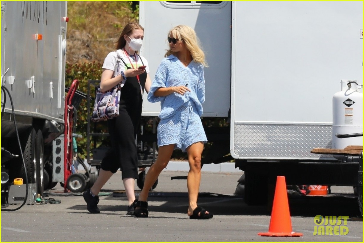 Lily James Spotted Getting Out of Hair & Makeup on 'Pam & Tommy' Set Photo 4561787 Sebastian