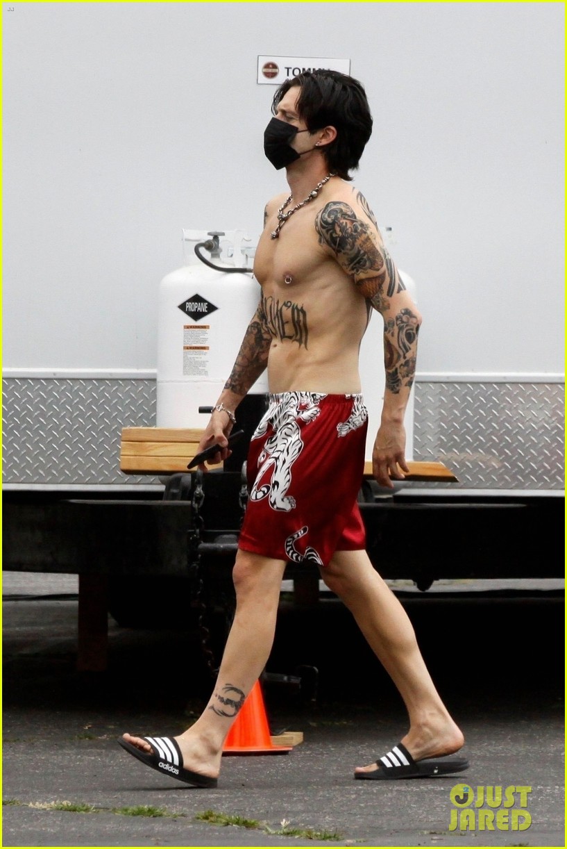 Sebastian Stan's Shirtless Torso Is Tattooed to Look Identical to Tommy