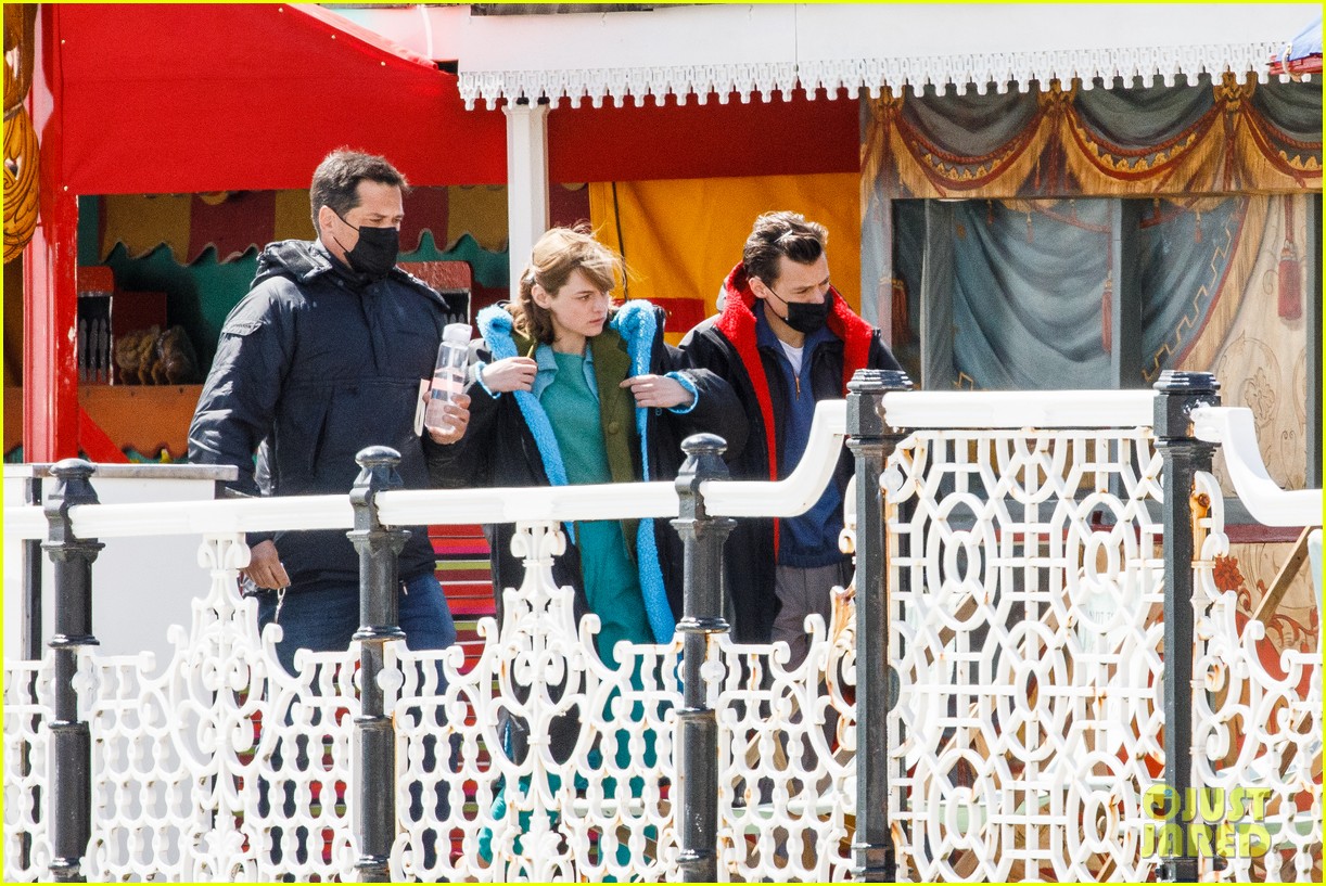 Harry Styles Is All Smiles with Emma Corrin in These Cute 'My Policeman