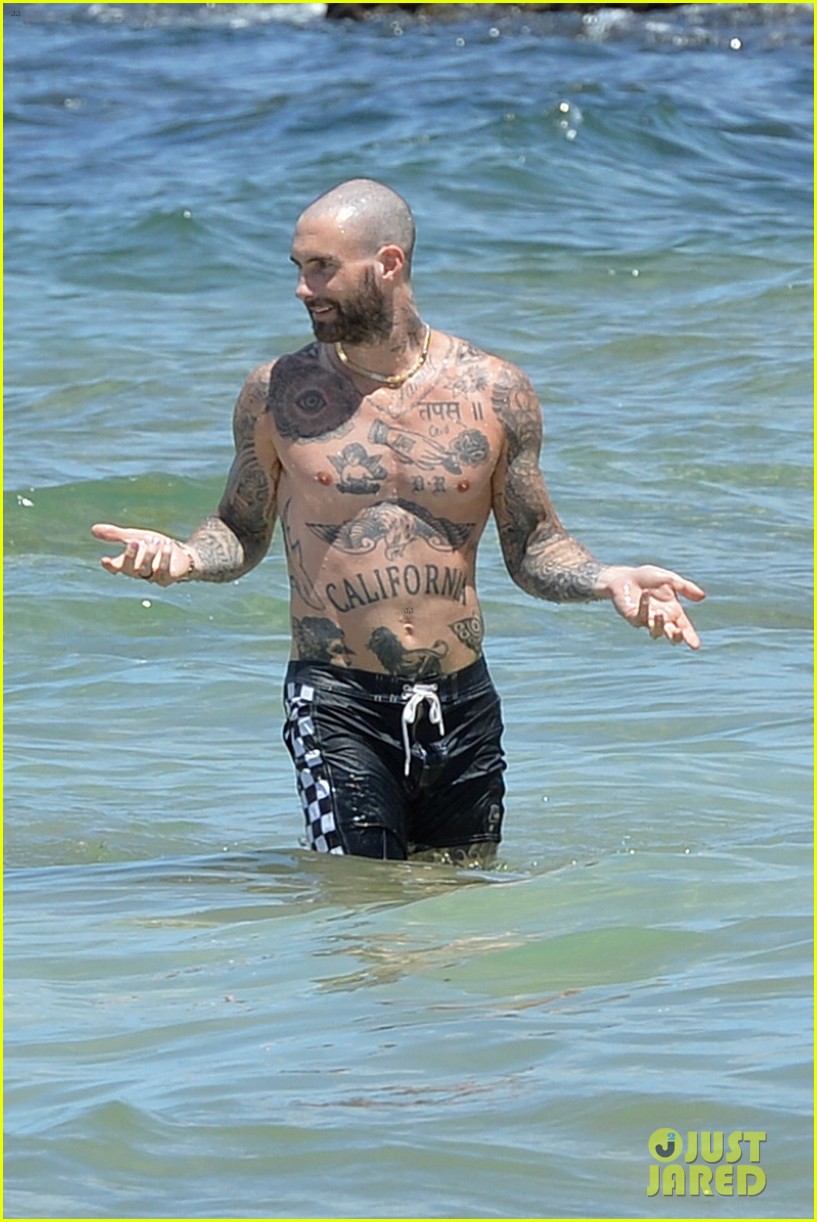 Adam Levine Body Shape - In a Swimsuit