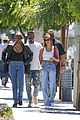 hailey bieber grabs lunch with justine skye 03