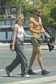 keegan allen goes shirtless on walk with girlfriend 02