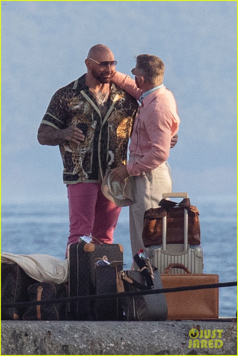 Daniel Craig Hugs Dave Bautista on 'Knives Out 2' Set with Kate Hudson