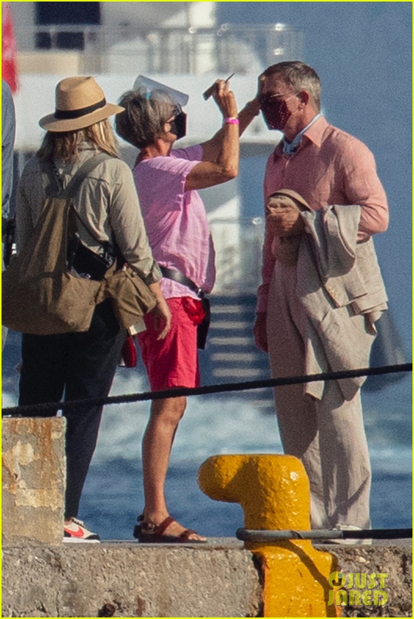 Daniel Craig Hugs Dave Bautista on 'Knives Out 2' Set with Kate Hudson