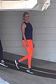 charlize theron orange leggings for workout 05