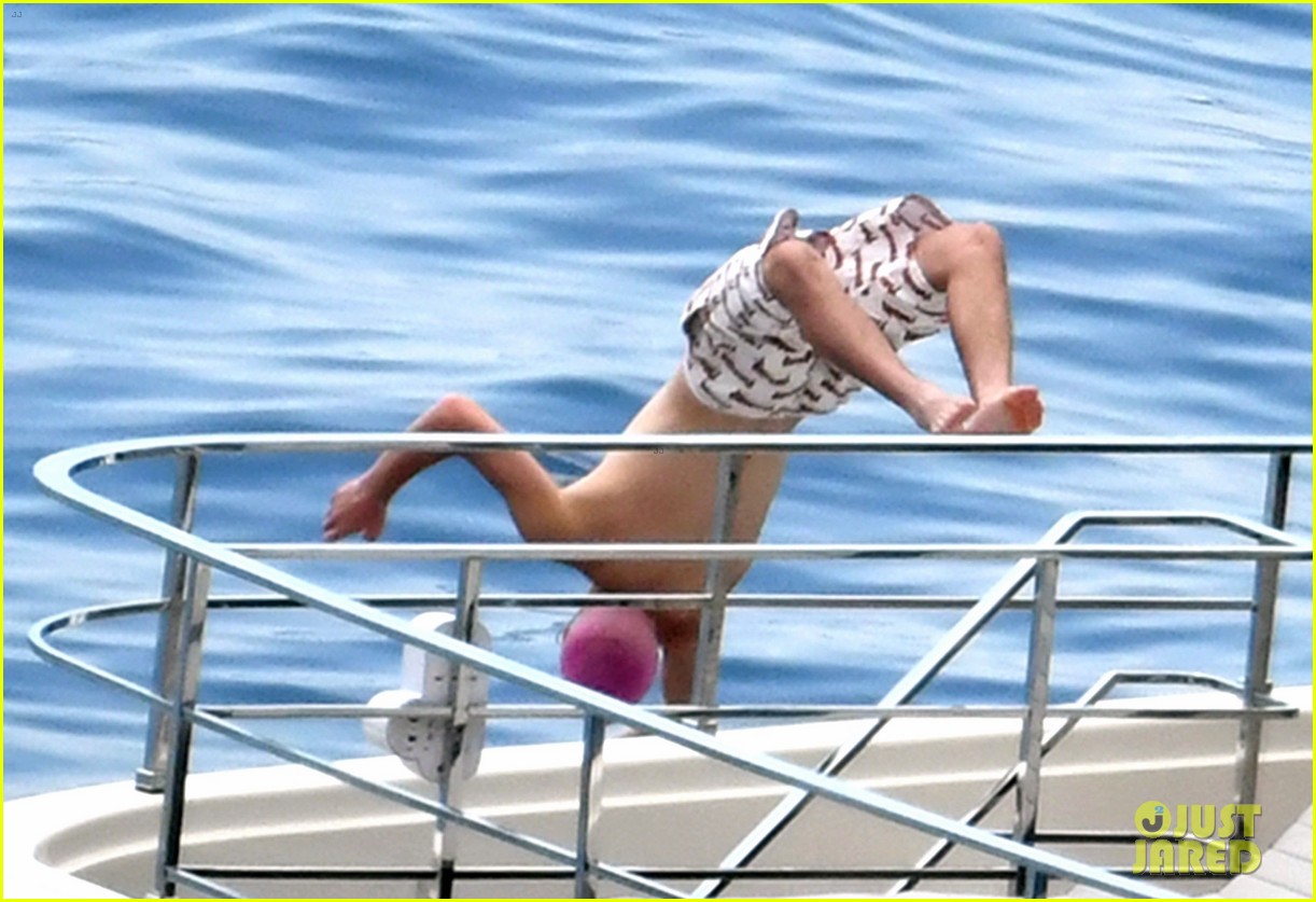 david beckham jumps off yacht with son cruz beckham 574594623