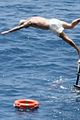 david beckham jumps off yacht with son cruz beckham 11