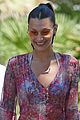 bella hadid steps out in pretty multi colored dress for lunch in cannes 04