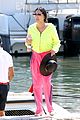 cher neon yellow pink boat arrival wrap up vacation 16
