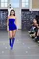 bella hadid electric blue outfits for off white show 05