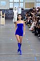 bella hadid electric blue outfits for off white show 11