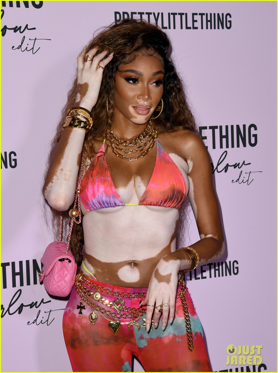 winnie harlow prettylittlethings launchstar studded party 204589157