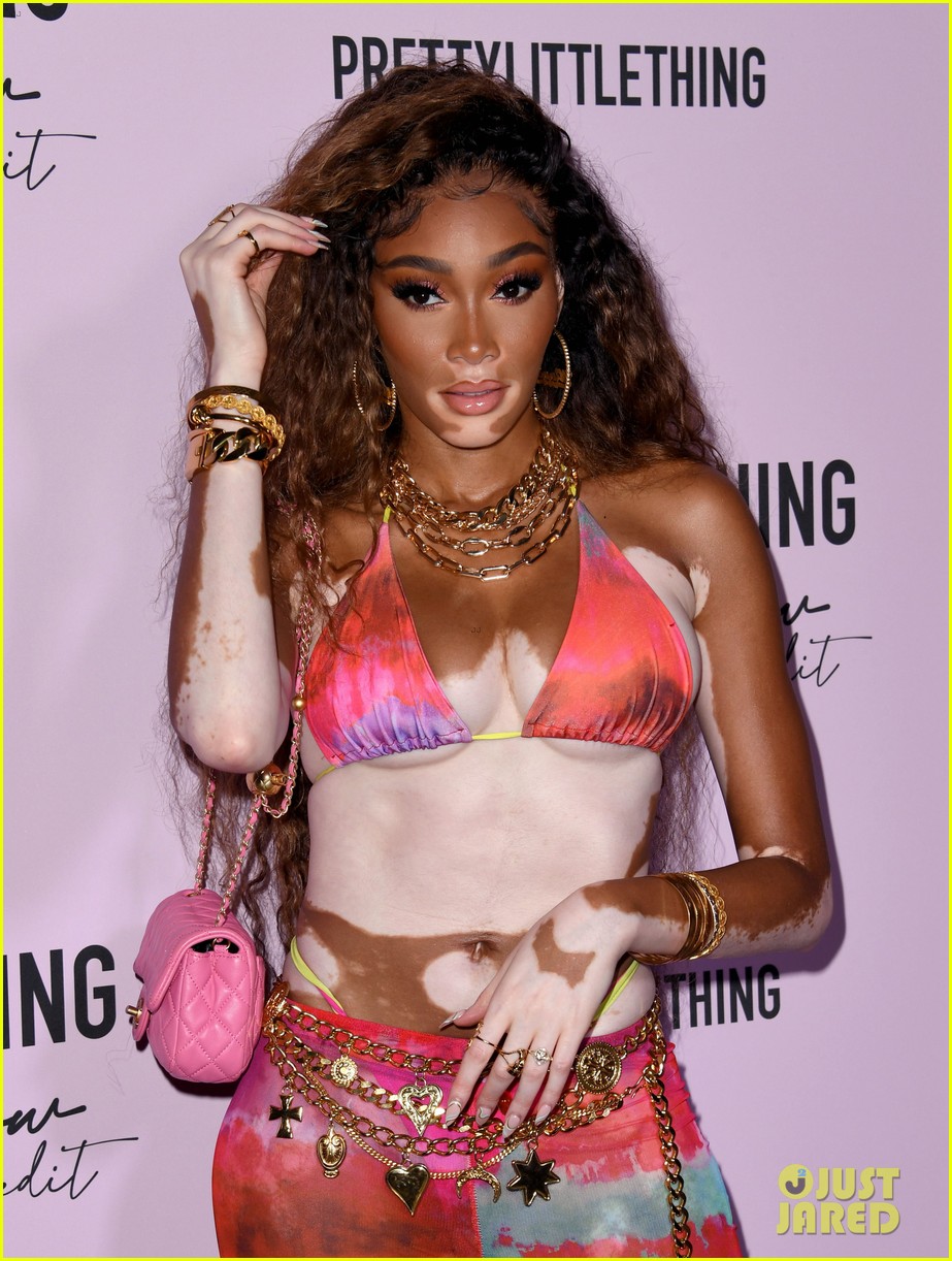 winnie harlow prettylittlethings launchstar studded party 214589158