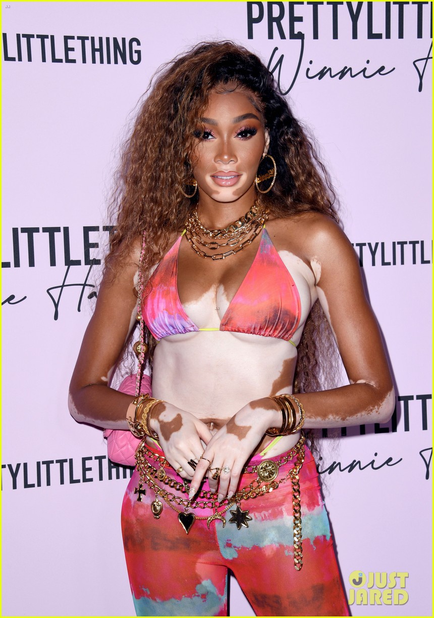 winnie harlow prettylittlethings launchstar studded party 244589161