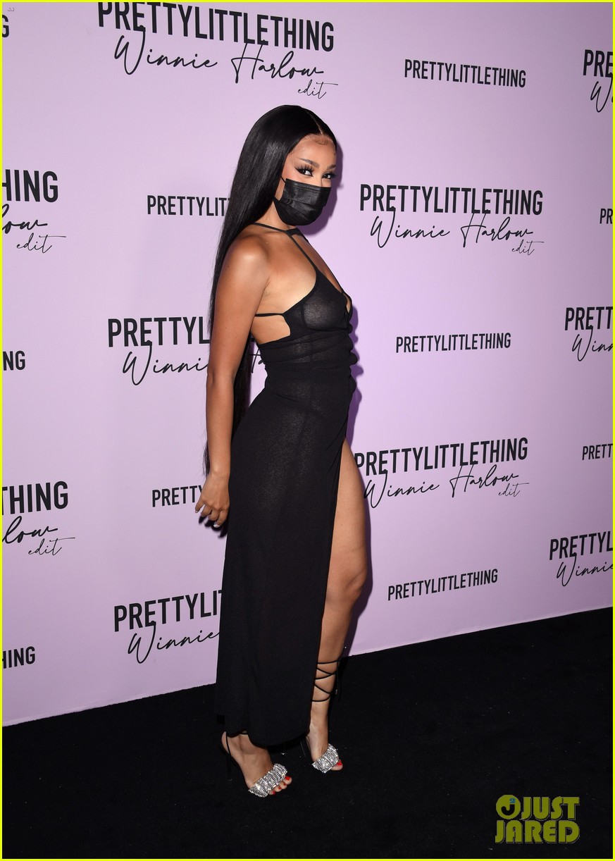 winnie harlow prettylittlethings launchstar studded party 274589164