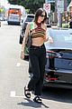 kendall jenner striped crop top lunch friends 02