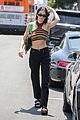kendall jenner striped crop top lunch friends 08