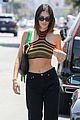 kendall jenner striped crop top lunch friends 11