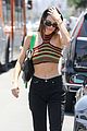 kendall jenner striped crop top lunch friends 27
