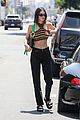 kendall jenner striped crop top lunch friends 31