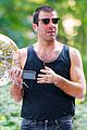 zachary quinto carries balloon with him through washington square park 02